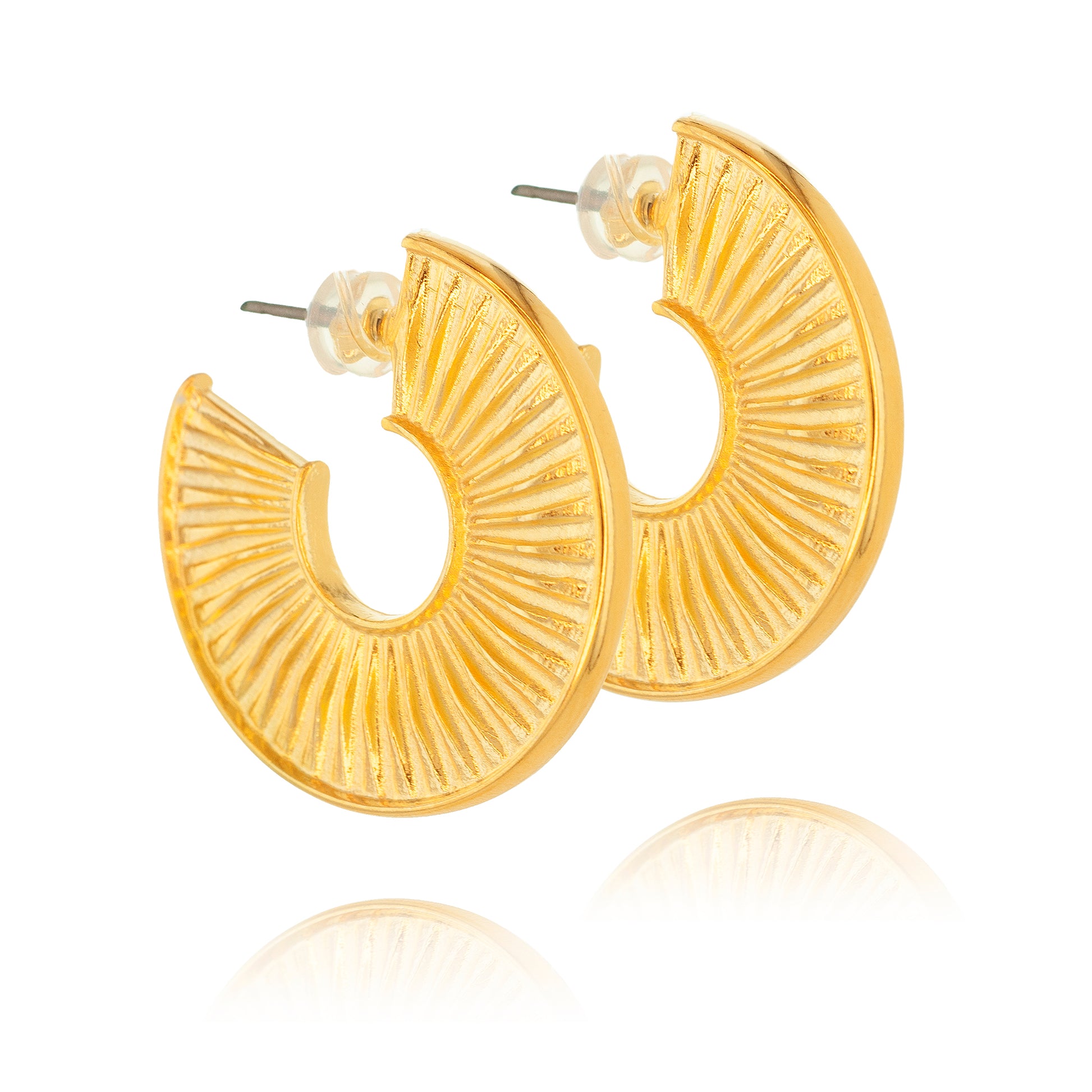 EMBOSSED FLAT HOOP EARRINGS - Chalice