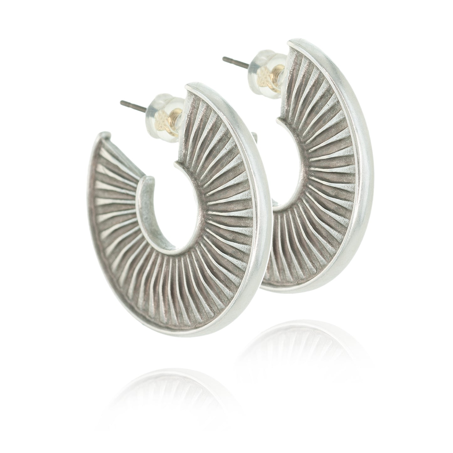 EMBOSSED FLAT HOOP EARRINGS - Chalice