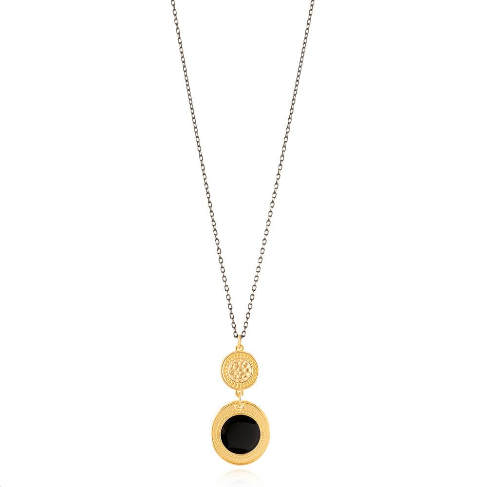 BLACK COIN PENDANT NECKLACE - Chalice