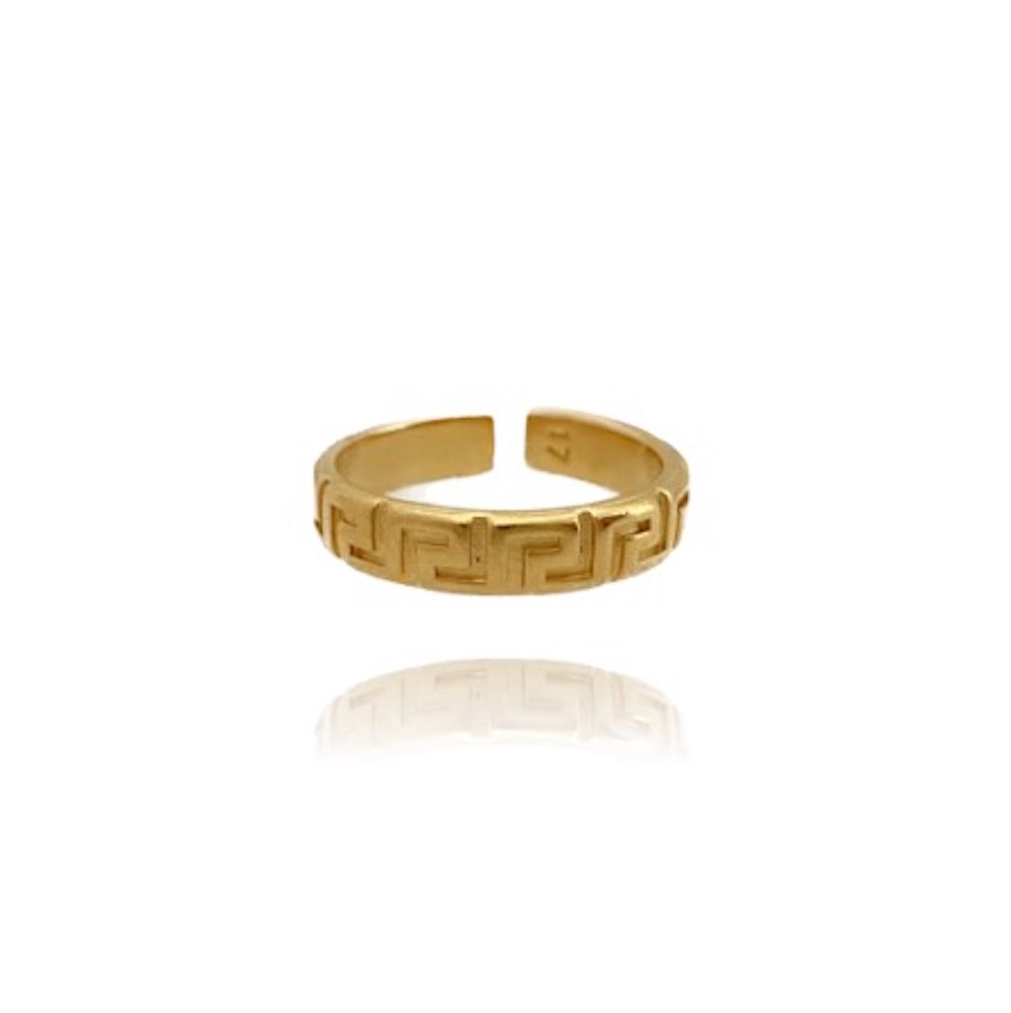 24k gold plated ring with meander patterns